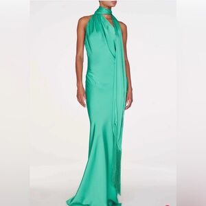 NWT Rat & Boa Teal Satin Draped Maxi Dress